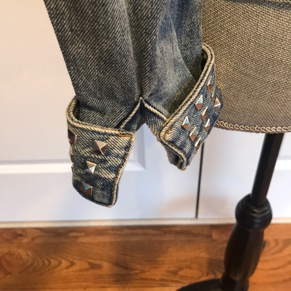 NWT CURRENT/ELLIOTT
studded faded denim jacket - Picture 11 of 13
